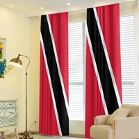 Rideau occultant en polyester recyclable à motif drapeau de Trinité-et-Tobago, isolant thermique pour une meilleure nuit de sommeil dans la chambre