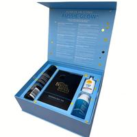 Coffret cadeau cosmétique en carton magnétique de luxe haut de gamme avec logo personnalisé Matériaux recyclés pour soins de la peau Crème pour le visage Coffrets cadeaux en relief