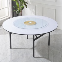 Vente flash : Ensemble de tables en bois avec pieds en métal pour salle à manger d'hôtel, mobilier de restaurant moderne et luxueux, table et chaises pliantes