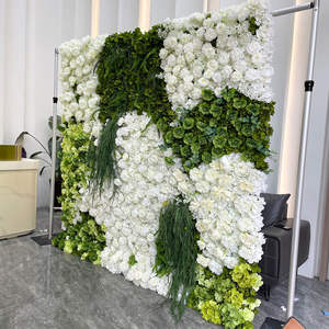 Muro <span class=keywords><strong>de</strong></span> Flores <span class=keywords><strong>de</strong></span> Seda en Capas 5D al por Mayor, <span class=keywords><strong>Fondo</strong></span> Floral Artificial Verde Degradado para Bodas, Día <span class=keywords><strong>de</strong></span> la Madre y Eventos - Product Image 3