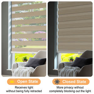 ستائر زيبرا كهربائية ذات طبقتين للنهار والليل، تصميم بسيط وعصري مع تحكم عن بعد ذكي من جوجل للنوافذ - Product Image 4