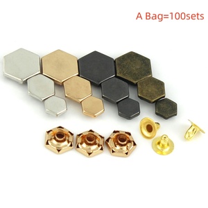 Cloxy Rivets Décoratifs Goujon pour Cuir Artisanat Vêtement Chaussures Hexagone Cap Unique Rivets Clou Goujon Rivets - Product Image 1