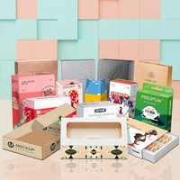Boîtes d'avion en carton ondulé rectangulaires blanches personnalisées avec poignée, impression offset, recyclées, pour cosmétiques et soins de la peau