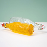 Bouteille en verre réutilisable à bouchon basculant pour la fermentation artisanale de lait, de soda, du thé et des jus, avec couvercle hermétique