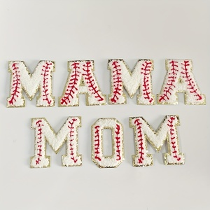 Bán Buôn 7Cm Sắt Trên Quần Áo Nhãn Chenille Vá Thư Thêu Bóng Chày Softball Chữ Số Vá Cho Mũ Bóng Chày - Product Image 4