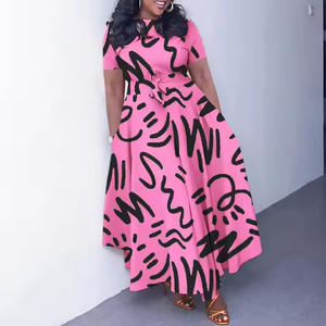 Q125 abiti estivi personalizzati da <span class=keywords><strong>donna</strong></span> Casual <span class=keywords><strong>elegante</strong></span> con lacci stampati a Graffiti Maxi abito da <span class=keywords><strong>donna</strong></span> abiti da chiesa da <span class=keywords><strong>donna</strong></span> - Product Image 4