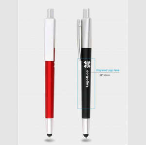 Promosi kreatif 3 in 1 penerangan LED cahaya pena bola Laser Logo kustom cetak pena bolpoin plastik dengan Stylus sentuh - Product Image 6