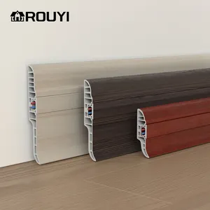 Rouyi PVC-Rumpfbrett 8cm/10cm/12cm/15cm Aluminium-Kunststoff-Rumpfprofile Sockelleiste Küche mit Zehenschlag