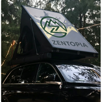 Zentopia 8cm Ultraflaches Aluminium-Hartschalen-Dachzelt Ohne Aufbauzeit Dreieckiges Keilförmiges Flaches Vier-Jahreszeiten-Autozelt