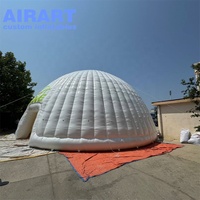 Tente gonflable géante de taille 12m de haut, tente dôme blanche gonflable pour ornements de fête