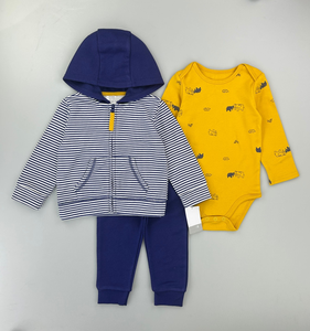 <span class=keywords><strong>Pagliaccetti</strong></span> classici per bambini all'ingrosso 100% in cotone primavera pagliaccetto in cotone di alta qualità per neonati set di 3 pz - Product Image 5