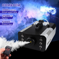 Machine à fumée à effet de fumée de haute qualité 110V 220V avec lumières LED rouge, verte et bleue 1500W, télécommande, éclairage de scène LED