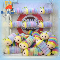 Boneka Serangga Pelangi Kawaii, Mainan Boneka Panjang, Bantal Lempar, Cacing Warna-warni, Bantal Tidur Anak, untuk Mesin Cakar