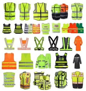 led reflective vest construction safety clothing work wear winter waiscoat foldable rain coat safety garment jacket vest