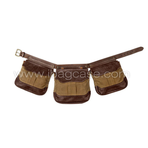 허리 벨트와 사용자 정의 가죽 왁스 캔버스 유산 조류 사냥 가방 - Product Image 5