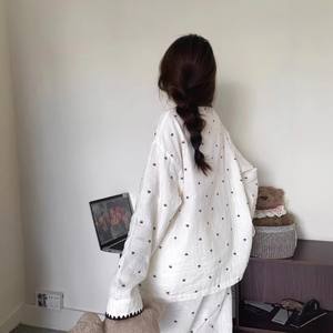 Ensembles de vêtements de nuit automne pyjamas japonais femmes dentelle dessin animé ours nuages coton peut sortir pyjamas maison vêtements - Product Image 4