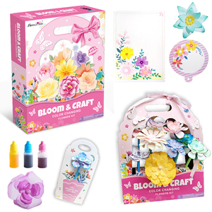 Kit de fabrication de fleurs en papier tie-dye personnalisé, cadeau créatif pour enfants, filles, adultes, dessin, jouets de fleurs DIY - Product Image 6