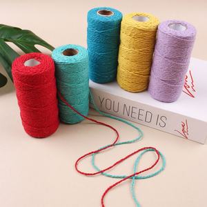 Хлопковый шнур для рукоделия, 3-прядный, крученый, натуральный, 2 мм, 100 м, в рулоне, для макраме, цветной, для упаковки подарков и цветов - Product Image 3