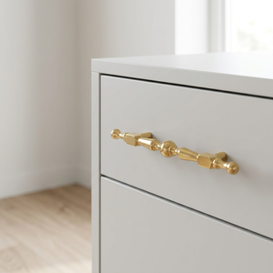 Decorative Brass Drawer <b>Pull</b> Handle <b>Bar</b> Shape Classic Design Furniture Hardware Dresser Bedroom Bathroom Living Room Gold - Product Image 1