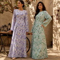 Abaya Modeste à Imprimé Floral Grande Taille pour Femme Musulmane - Robe Décontractée d'Été Style Islamique de Dubaï en Polyester Respirant