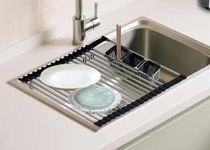 <span class=keywords><strong>Escurridor</strong></span> <span class=keywords><strong>de</strong></span> <span class=keywords><strong>Platos</strong></span> Enrollable Expandible para Fregadero, <span class=keywords><strong>Escurridor</strong></span> <span class=keywords><strong>de</strong></span> <span class=keywords><strong>Platos</strong></span> Enrollable <span class=keywords><strong>de</strong></span> Acero Inoxidable para Cocina - Product Image 6