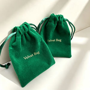 Velvet Drawstring <b>Pouch</b> Custom Logo Printing Jewelry Gift Packaging Bag Wholesale Factory Direct Soft Flocked Storage Dust Bag - Product Image 4