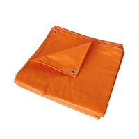 Terpal PVC Berlapis 320GSM 400GSM 650GSM Tugas Berat Biru Tua/Kuning Oranye Berkualitas Tinggi Polytarp