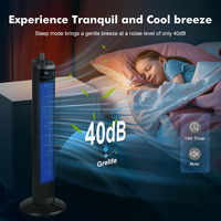 Ventilateur de tour électrique oscillant pour usage domestique avec télécommande, lame sans pales de 36 pouces, refroidissement de l'air intelligent, ventilateur de tour