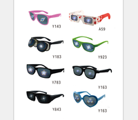 Lunettes de soleil à diffraction en forme de coeur avec lentilles transparentes en métal de haute qualité