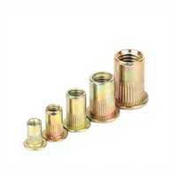 500Pcs Set Rivet Nut Kuning Berlapis Seng, Insert Mur Berulir, Set Rivnut Aneka Ukuran untuk Plat Logam M3 M4 M5 M6 M8 M10