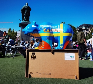 Tái chế sóng quảng cáo bền triển lãm hiển thị bảng bảo vệ môi trường cho triển lãm bố trí phòng hiển thị - Product Image 1