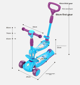 Trottinette pour enfant <span class=keywords><strong>de</strong></span> haute qualité, durable, avec sièges, <span class=keywords><strong>musique</strong></span>, guidon lumineux, trottinette à pousser pour enfants, trottinette 4-en-1 pour enfants - Product Image 4