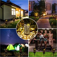 Lampe solaire d'extérieur étanche pour l'extérieur, style chinois ajouré exquis, lampe de pelouse à LED avec détection de mouvement et contrôle par la lumière