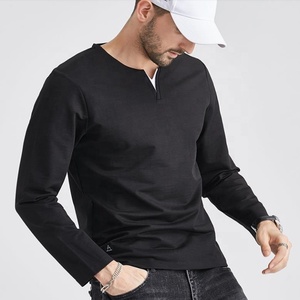 Maglietta a maniche lunghe In morbido cotone maglietta a maniche lunghe <span class=keywords><strong>rosa</strong></span> chiaro da <span class=keywords><strong>uomo</strong></span> con scollo a v da palestra alla rinfusa - Product Image 3