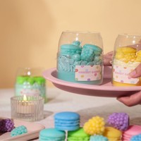 Bougie artisanale en forme de macaron, bougie parfumée en forme de gâteau sucré pour la décoration de la maison, cadeau d'anniversaire