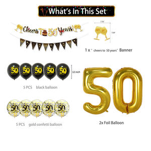 Ensemble de ballons or rose pour anniversaire 18 21 30 50 70 <span class=keywords><strong>90e</strong></span> anniversaire Ensemble de décoration pour fête d'anniversaire - Product Image 2