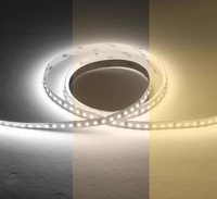 Bande LED 2835 12V 3000K Blanc Chaud 5M/Rouleau Flexible IP20 Étanche CRI90 Dimmable par Télécommande pour Éclairage Domestique