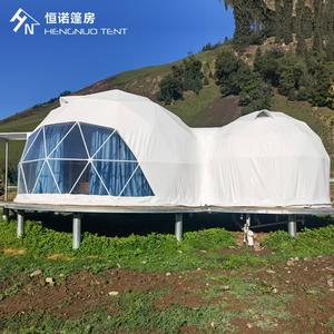 Büyük 5m + 3m otel kamp kubbe çadır ev su geçirmez Pvc jeodezik kubbe - Product Image 1