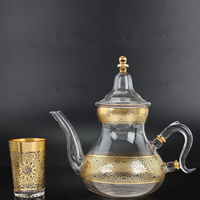 Set Perlengkapan Minum Kaca Grosir, Set Air Minum Kaca Food Grade Gaya Nordic, Set Pitcher dengan Tutup, Teko dan Cangkir Teh