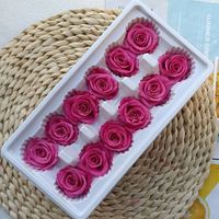 Kotak Bunga Mawar Abadi, Bunga Kering Awet Buatan Tangan dengan Layar LED, Berdiri Sendiri untuk Hari Valentine dan Natal