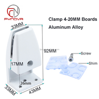 Clips Divisores de Escritorio Ajustables de 4-20 mm, Abrazaderas de Aluminio en Forma de L, Clips Divisores de Escritorio para Oficinas, Panel de Privacidad para Escritorio