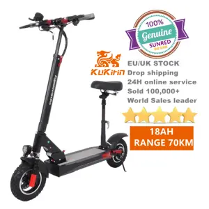 2022 New EU warehouse tax free off road kugookirin kukirin m4 Pro 18ah electric scooter with seat 48v 500w