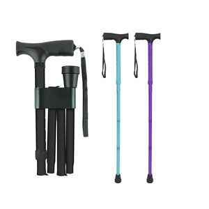 Bastón Plegable de Aleación de Aluminio, Telescópico, Antideslizante, Portátil, para Senderismo, en Negro, Morado, Azul y Azul Lago - Product Image 1