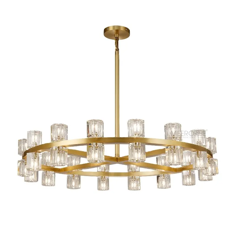 Meerosee Light Pendant Light Chandelier Gold Led Ceiling Light Round Square Transformation Lamp MD86593