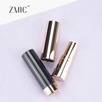 Contenants pour baume à lèvres dorés, tubes de rouge à lèvres vides ronds en plastique, avec logo personnalisé, capuchon transparent, étuis à rouge à lèvres, tubes de baume à lèvres rechargeables en vrac