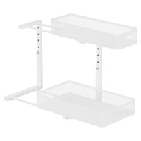 Étagère de rangement multifonctionnelle réglable pour assaisonnements, double couche, coulissante, en métal, pour débris, sous l'évier