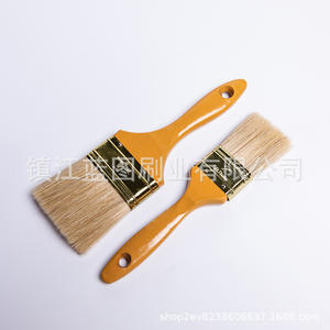 Brocha plana para pintar con cerdas de cerdo, mango de Hemu, naranja, 12-20 mm, origen Zhenjiang, para uso en cepillado y limpieza - Product Image 3