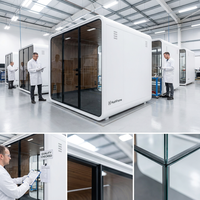 Cabine insonorisée pour espace de travail collaboratif, cabine de conférence mobile, cloison acoustique, salle pour 6 personnes, grand bureau modulaire BIFMA