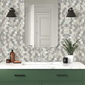 Baldosas de cerámica hexagonales con placas de pelado y pegado instantáneos adecuadas para mosaicos de PVC en cocinas y baños