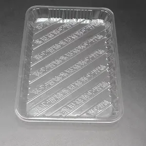 Rectangular Disposable Clear Plastic Display Pvc Biscuit Cookie Muffin Insert Tray Wholesale Food Container Packaging